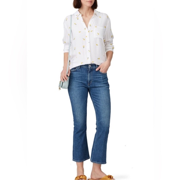 RAILS - Rosci Citron Lemon Print Rayon Button Front Shirt Medium - Picture 6 of 10